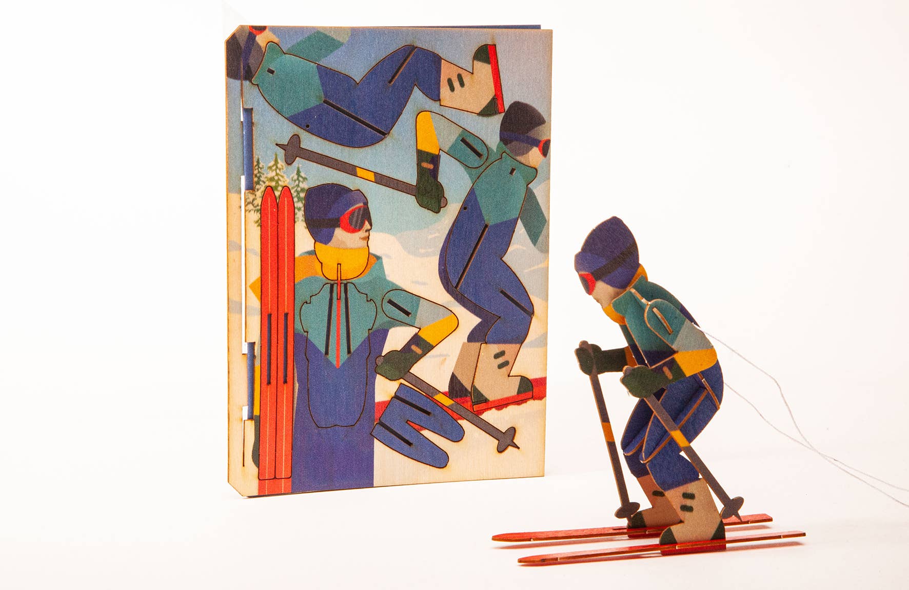 Formes Berlin GbR - Vente Cartes de Noël - Carte de vœux décorative 3D skieur avec 10 pièces1