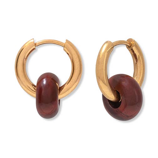 Aros Jasper Vermelhos por atacado de A Weathered Penny Jewellery