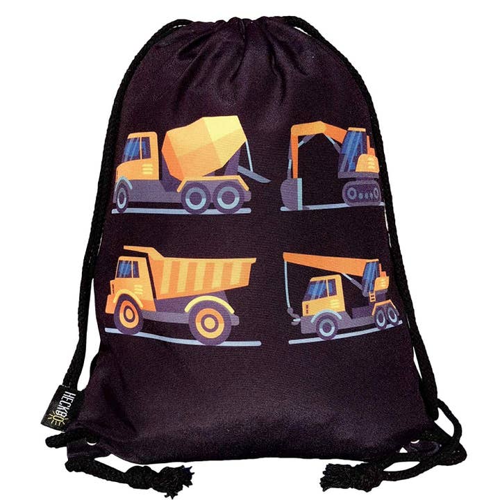 HECKBO – wholesale Drawstring bag – kids – Gym bag 4 construction vehicles black