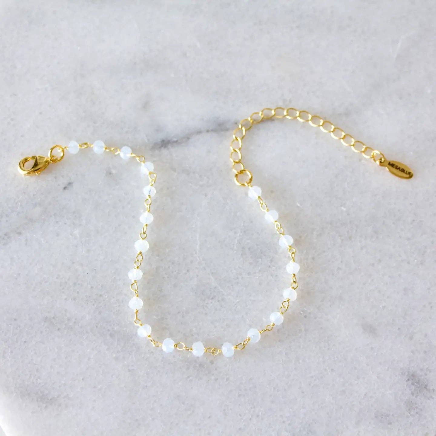 Mesa Blue - Wholesale Beaded Bracelet - Faceted Opalite Chain Bracelet1