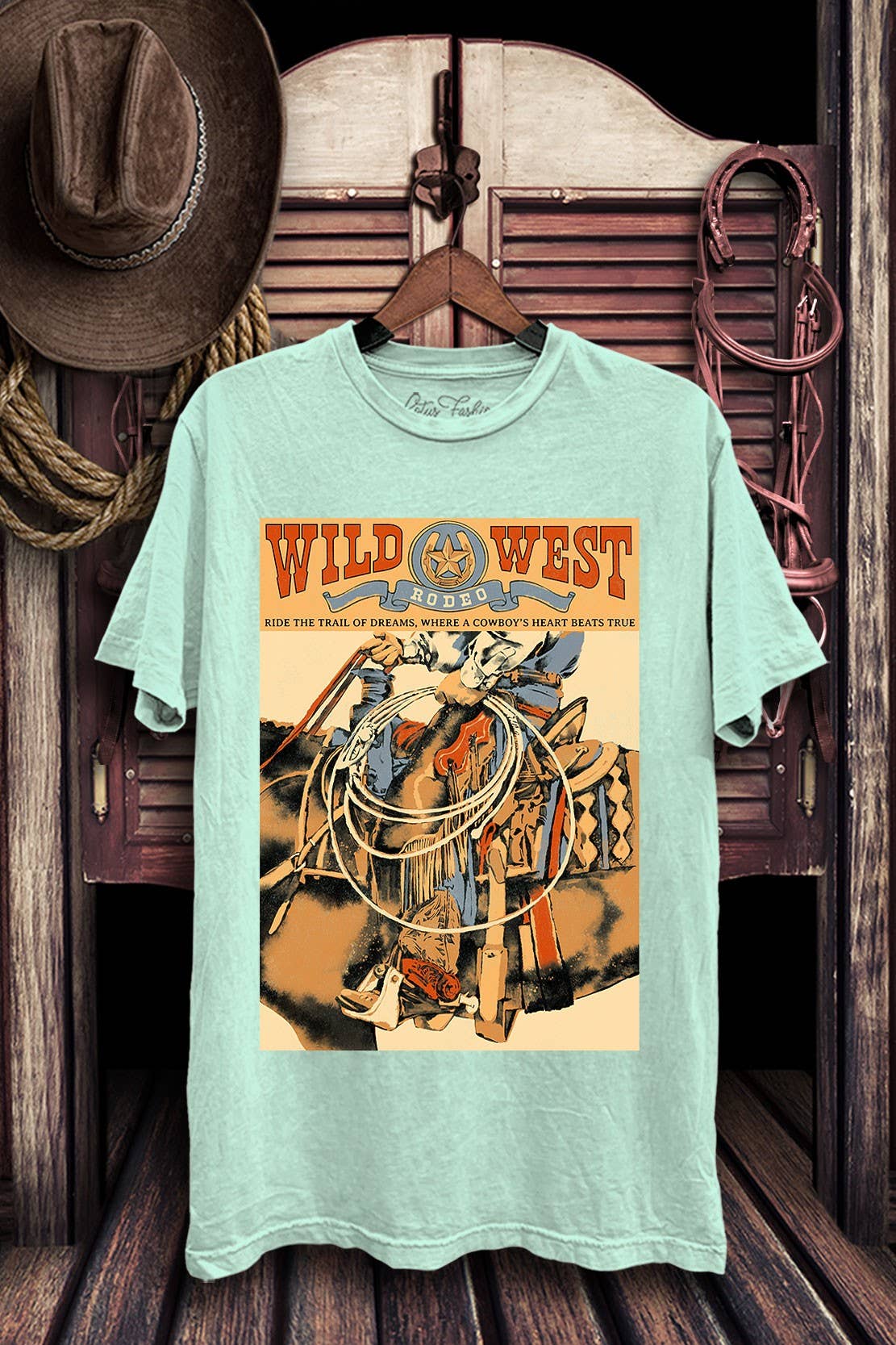 Lotus Fashion Collection - Venta al por mayor Camiseta serigrafiada - Mujer -  Top estampado de los Wild West Cowboys4