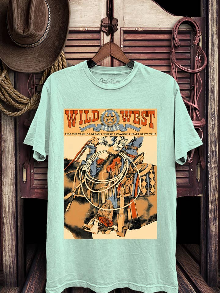 Lotus Fashion Collection - Venta al por mayor Camiseta serigrafiada - Mujer - Top estampado de los Wild West Cowboys4