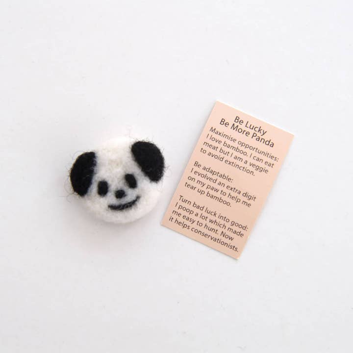 Marvling Bros Ltd - Wholesale Keepsake Coin/Token - Wool Felt Panda Spirit Animal In A Matchbox