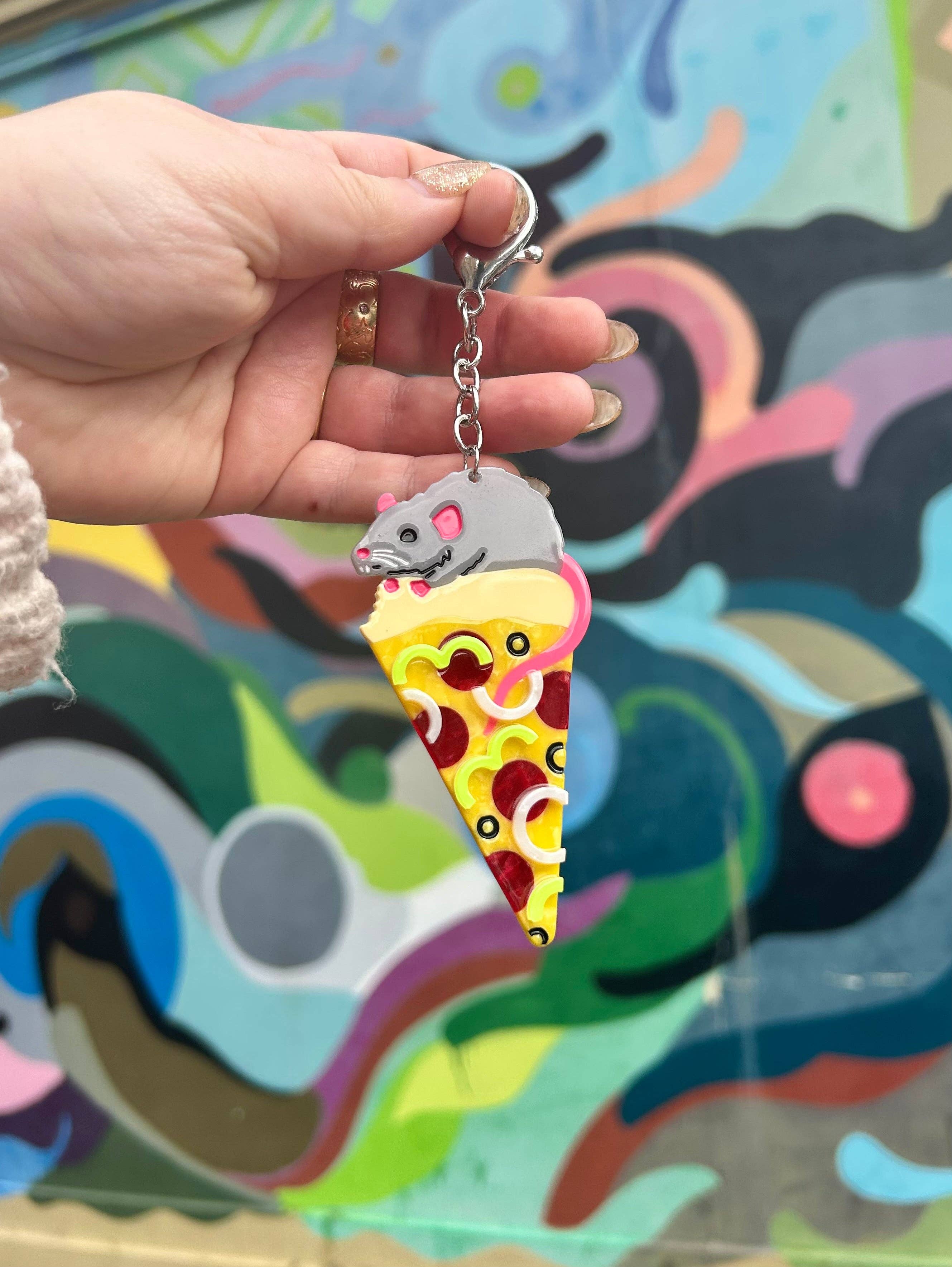 The Peach Fuzz - Wholesale Keychain - Unisex - Pizza Rat Keychain3