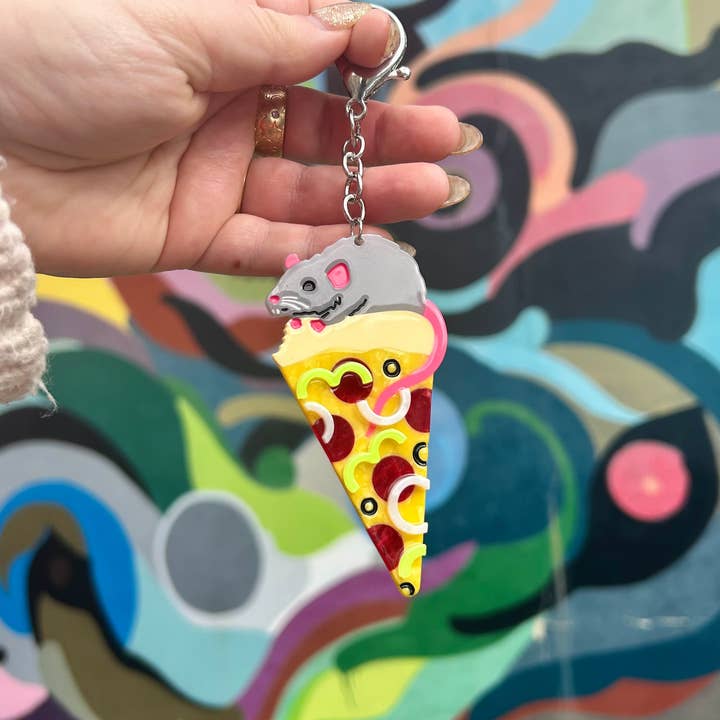 The Peach Fuzz - Wholesale Keychain - Unisex - Pizza Rat Keychain3