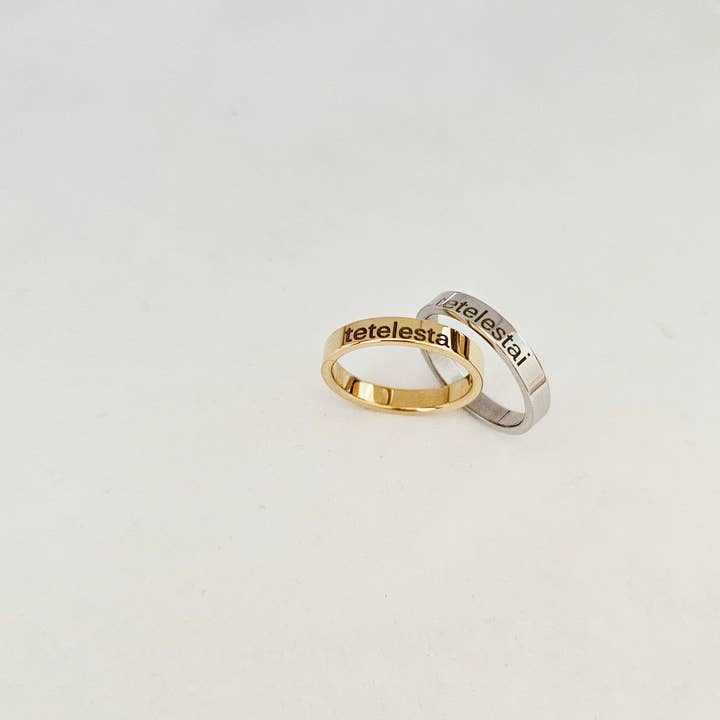 Stock the Store – Großhandel Band/Stapelring – Tetelestai Ring, 3 mm, christlicher Schmuck