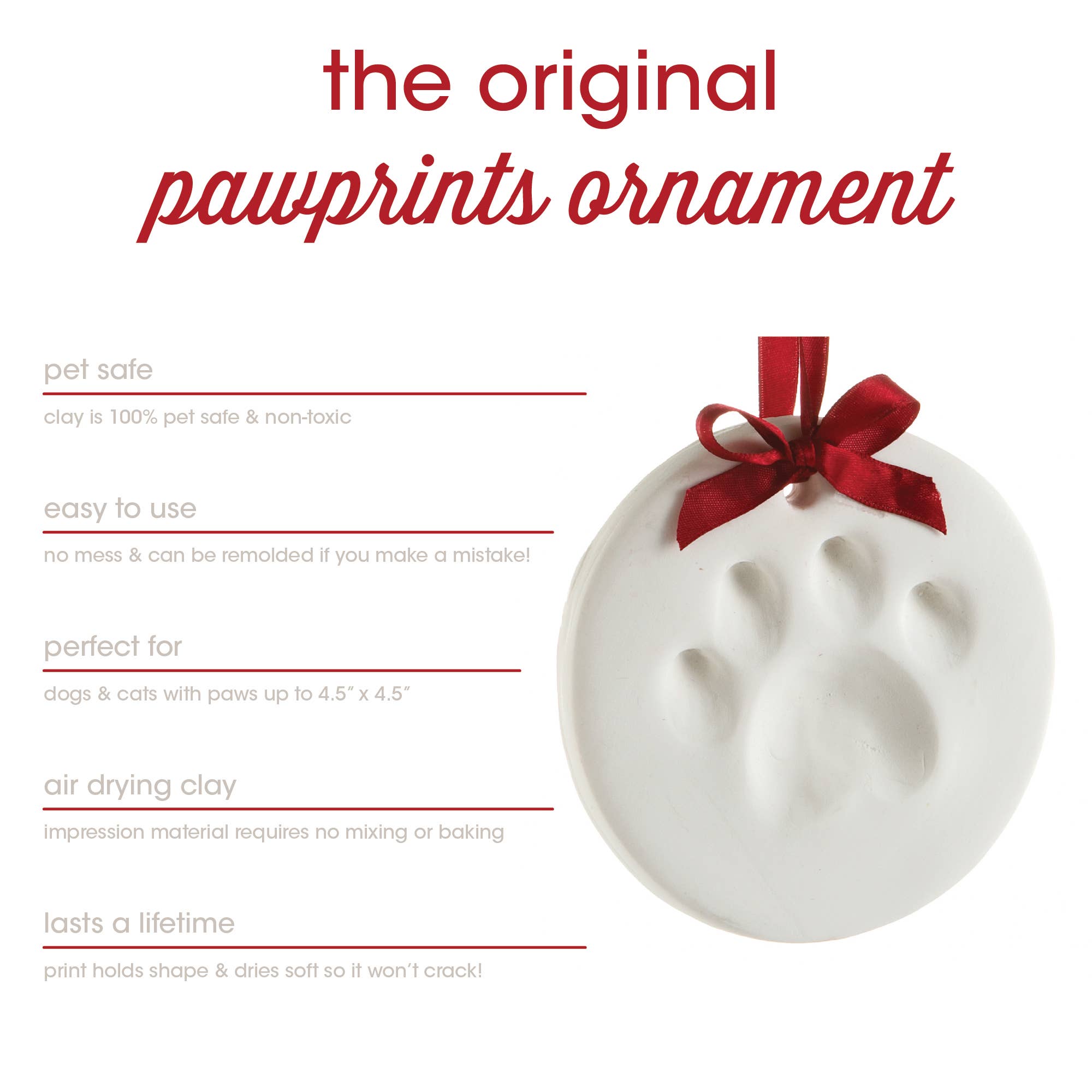 Pearhead - Wholesale Ornament - Pet Pawprint Christmas Keepsake Ornament1