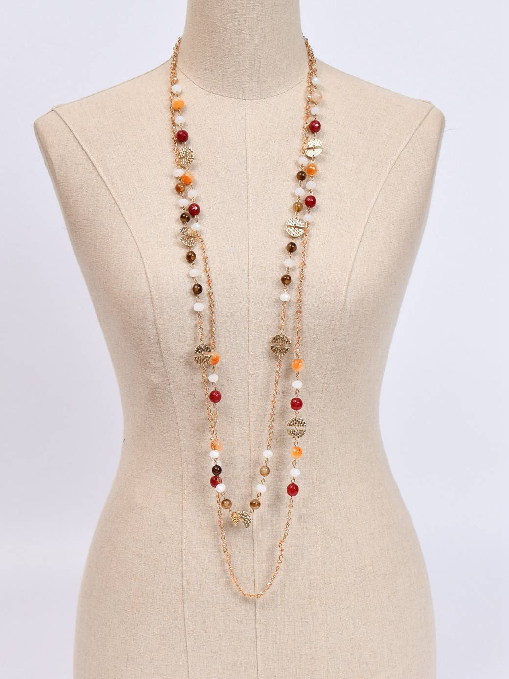 Victoria Moda - Wholesale Pendant/Charm Necklace - Long necklace with natural stones 02021