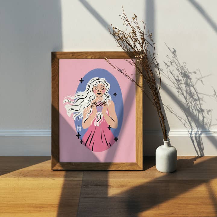 Camille Cauvez illustration et papeterie – Großhandel Poster – Sweet Lady | Poster zum Thema Gebäck, Kochen, Liebe, Kuchen