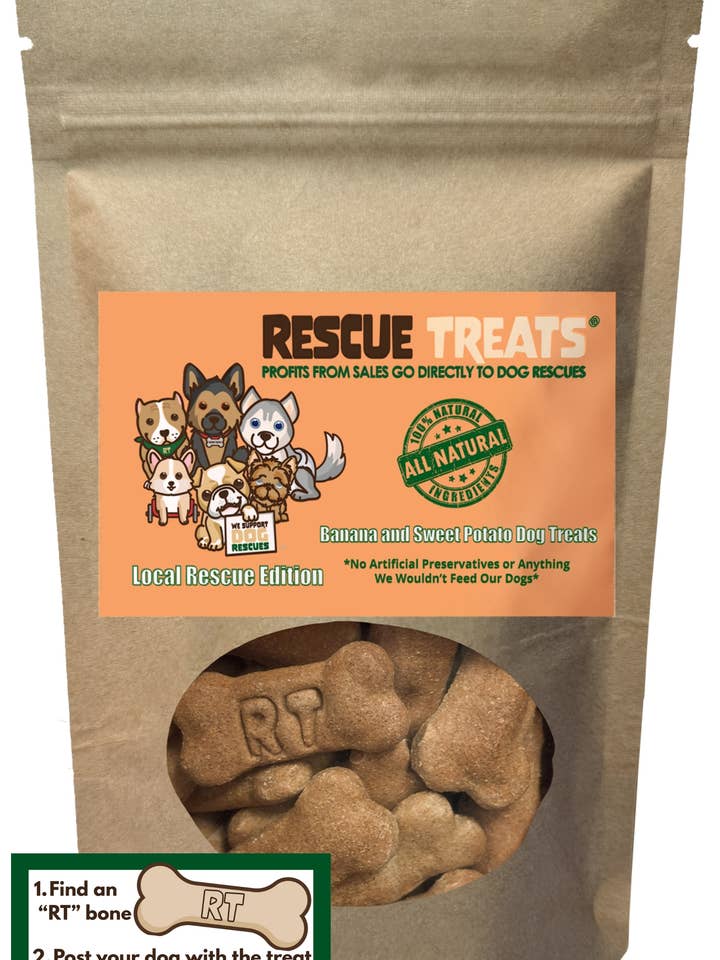 Rescue Treats Hondensnoepjes met banaan en zoete aardappel, groot voor wholesale door Rescue Treats