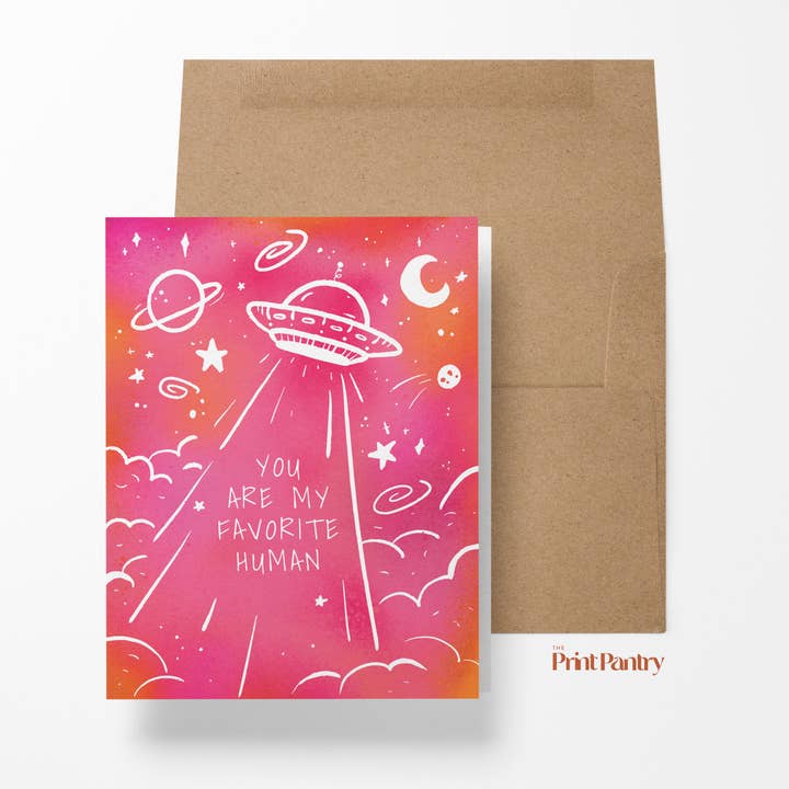 The Print Pantry - Wholesale Love Card - "You Are My Favorite Human" Greeting Card2