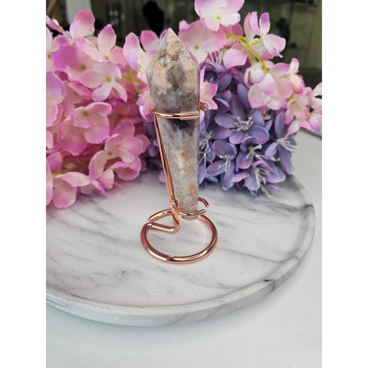 Crystal Cove Minerals - Vente Pierre et cristal de spiritualité - Baguettes en agate florale sur supports4