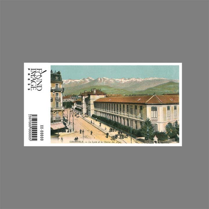 Found Image Press - Vendita all'ingrosso Adesivo - Adesivo MF-373 Grenoble, Francia, con vista sulle Alpi1