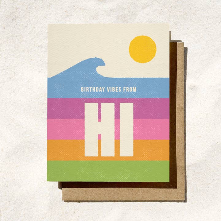 Daydream Prints - Wholesale Birthday Card - Birthday Vibes From HI | Hawaii Birthday Card | Surf Card