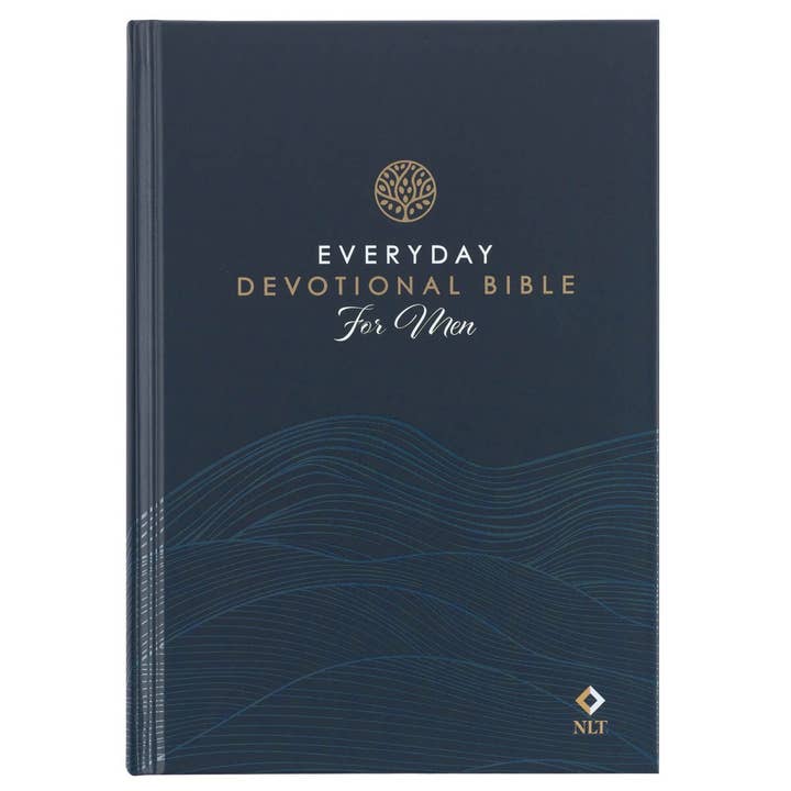 Devotional Bible NLT for Men Hardcover, Navy for wholesale by Christian Art Gifts