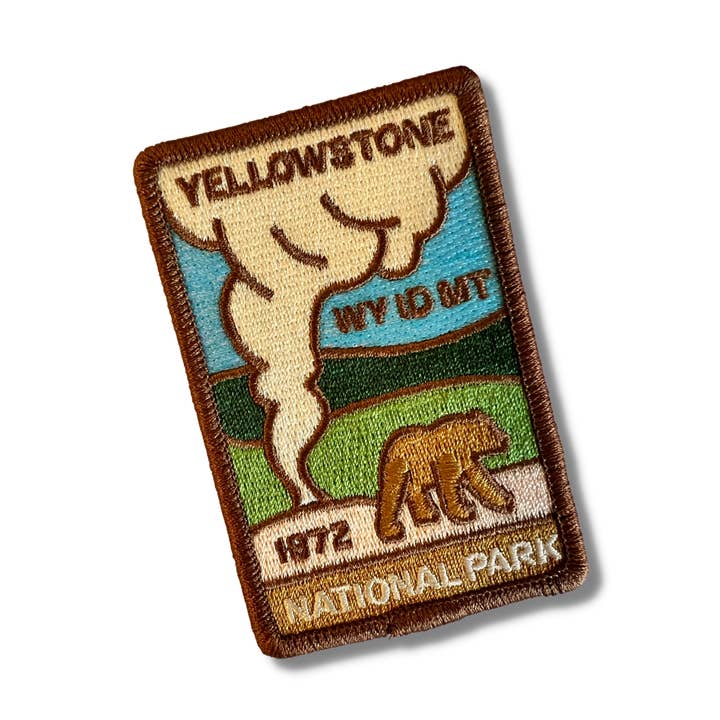 Old Faithful Yellowstone National Park Embroidered Sticker Patch for wholesale by Outpatch