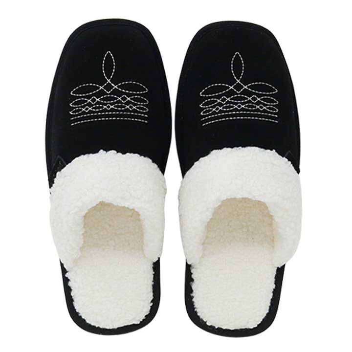 Seriously Shea - Wholesale Slippers - Women's - Western Cowgirl Inspired Dolly Slippers | Raven (black)