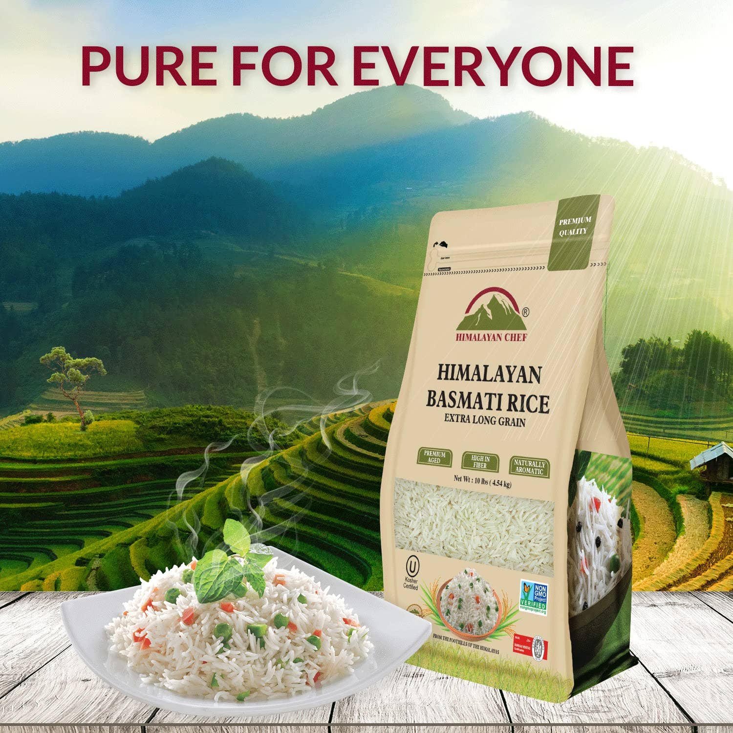 WBM LLC - Wholesale Rice - Himalayan Chef Basmati Rice, Long Grain Resealable Bag, 10lb1