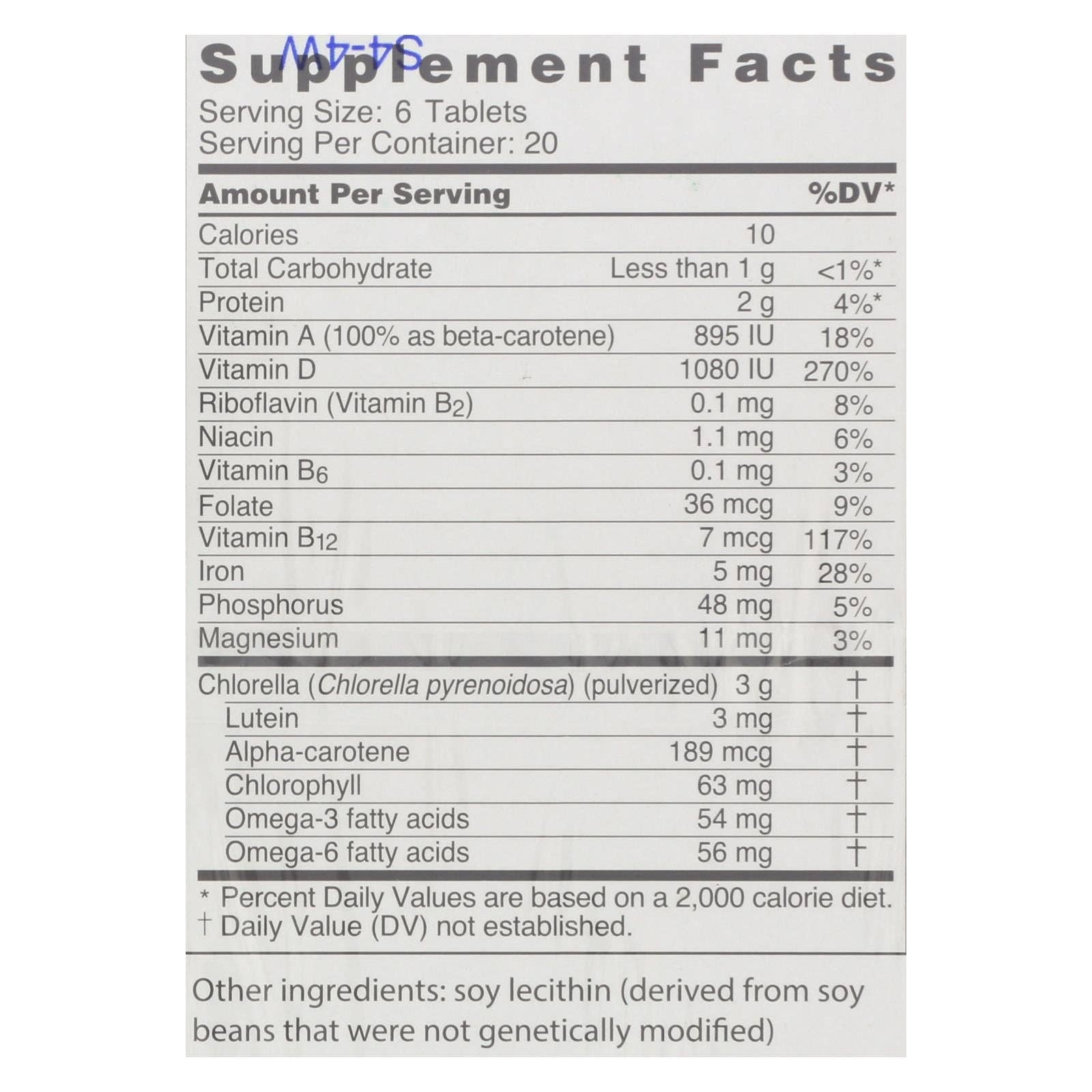 Everyday Supply Co - Wholesale Oral Supplement/Vitamin - Sun Chlorella A Tablets - 500 Mg - 120 Tablets1