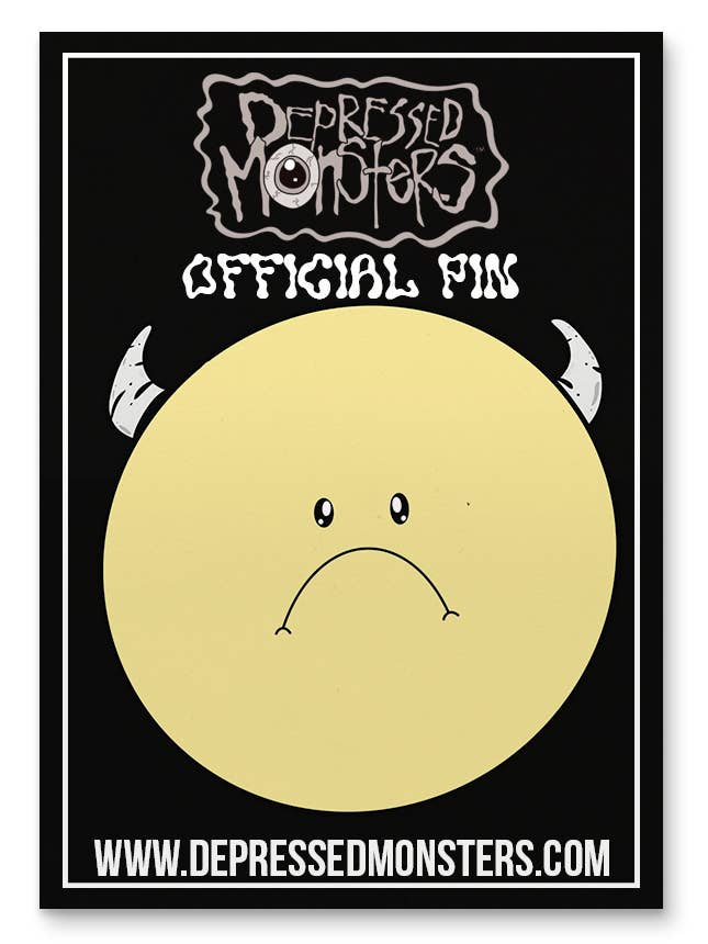 Small Frowny Pin for wholesale by Depressed Monsters