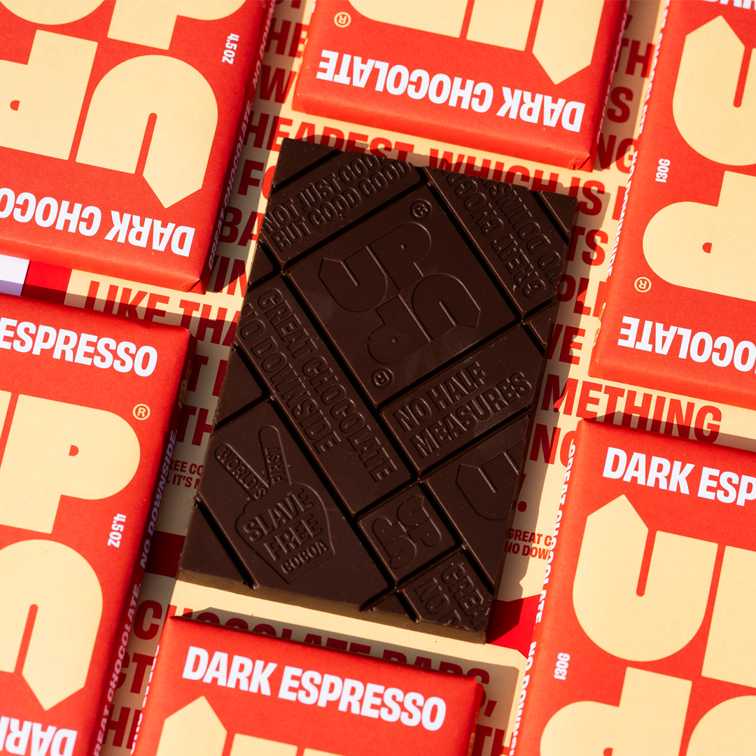 UP-UP Chocolate [No duties when shipping to US!] - Vendita all'ingrosso Barretta di cioccolato - Cioccolato Fondente Espresso 120 g (4,2 oz)1