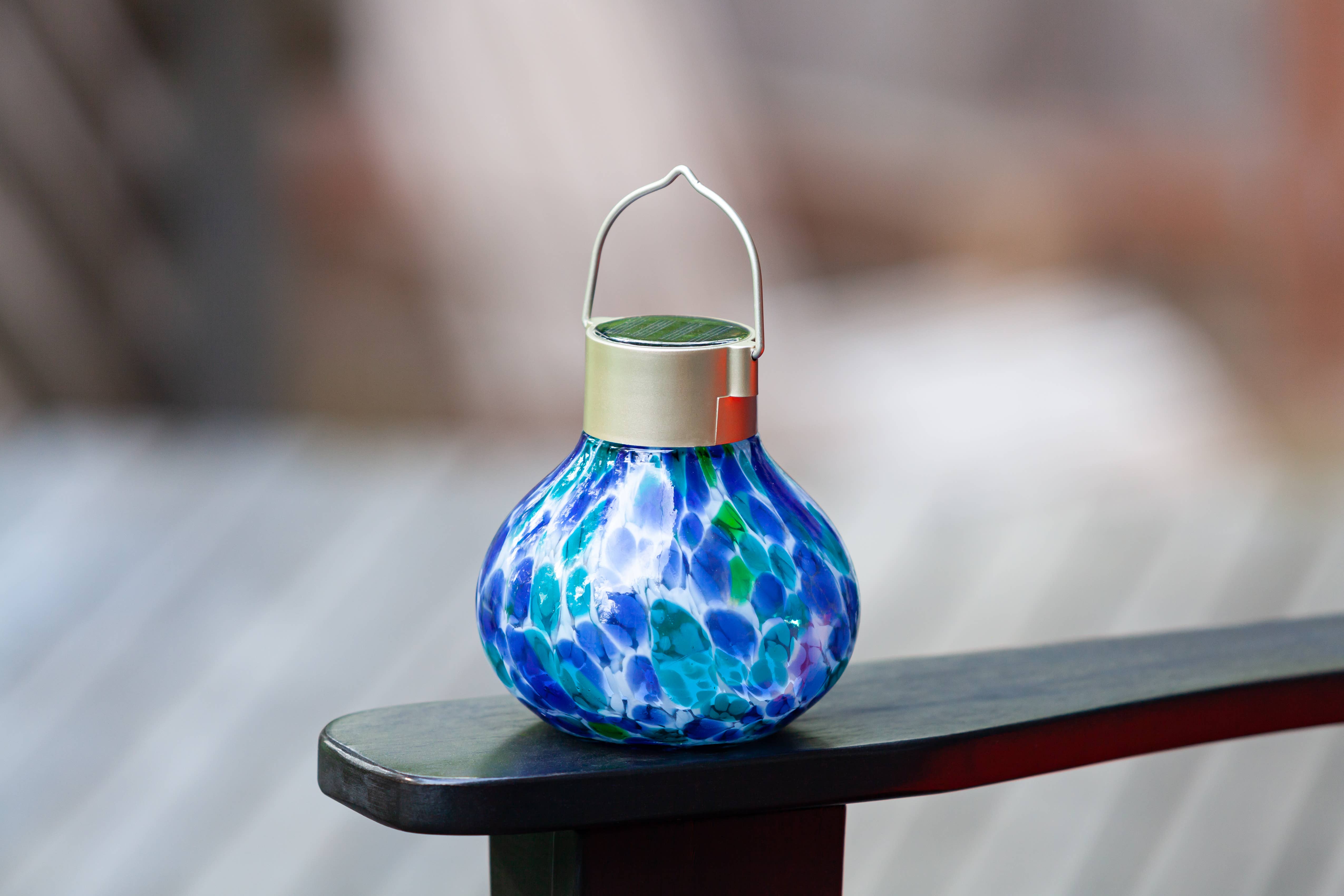 Allsop Home & Garden - Wholesale Outdoor/Lawn Light - Tea Lantern - 5" Glass Outdoor Solar Lantern - Tidal Blue21