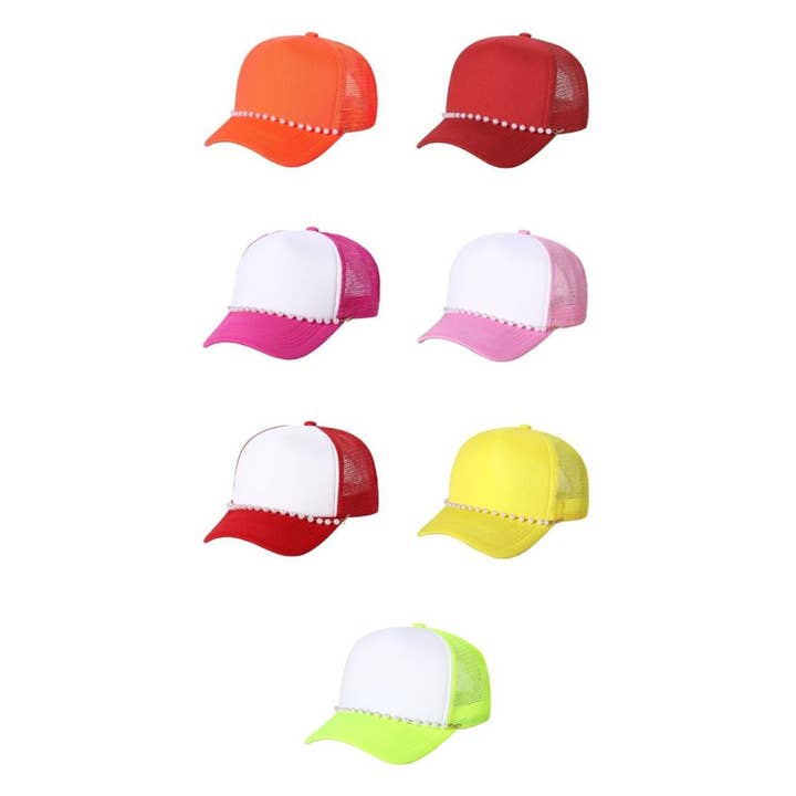 DOBBI - Wholesale Trucker Hat - Women's - Trucker Mesh Pearl Caps7