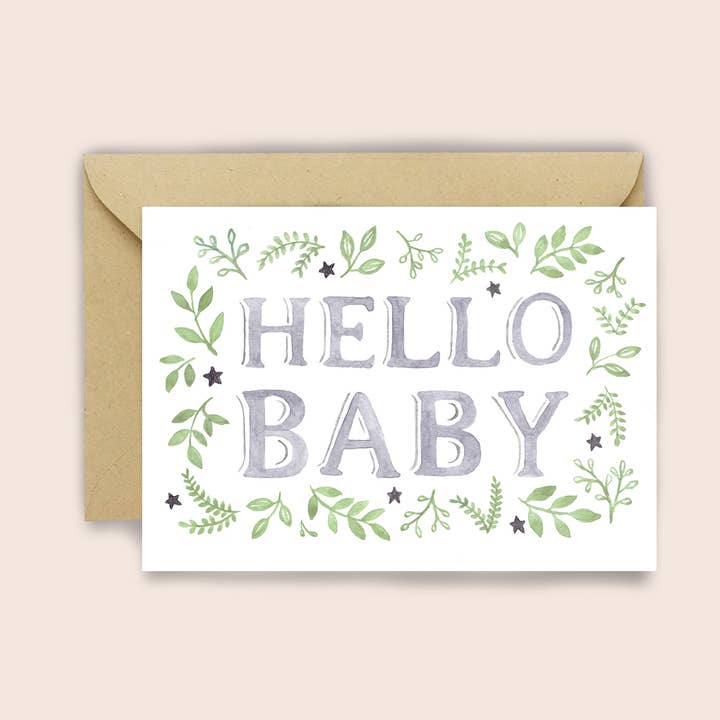 Bonjour Bébé - Carte pliable pour la vente par luvter paper