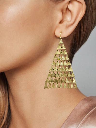 Trekant lille Metal perler dråbe & dingle krog øreringe for engroshandel hos TheTizana