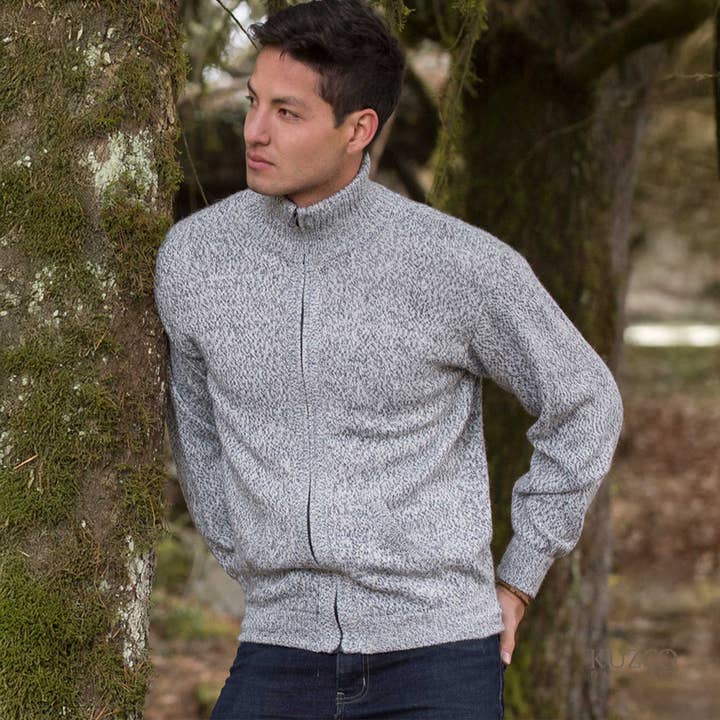 KuzcoHandmade - Wholesale Cardigan - Heren - Alpaca wollen vest met rits voor heren
