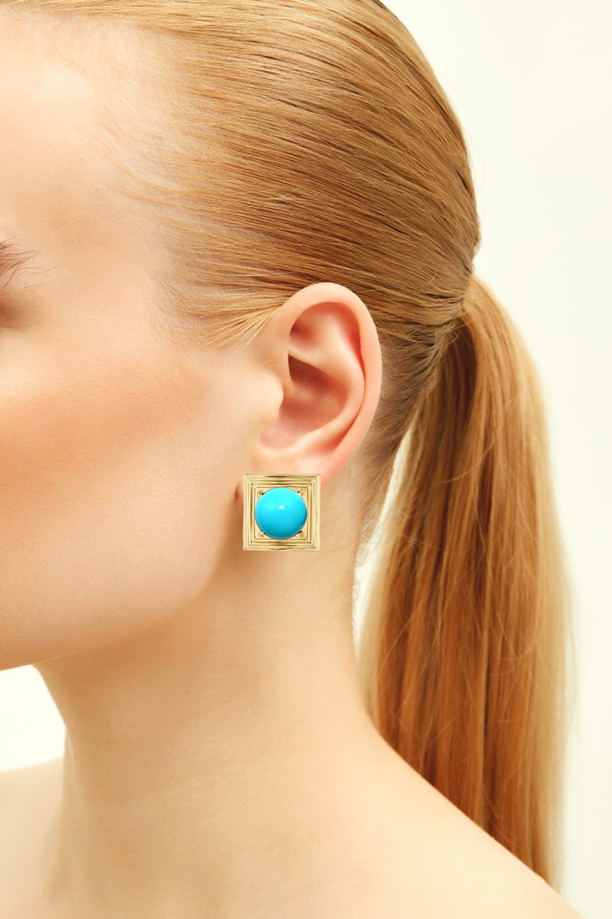 Ninon - Wholesale Stud/Post Earrings - Lampi Kare Küpe3