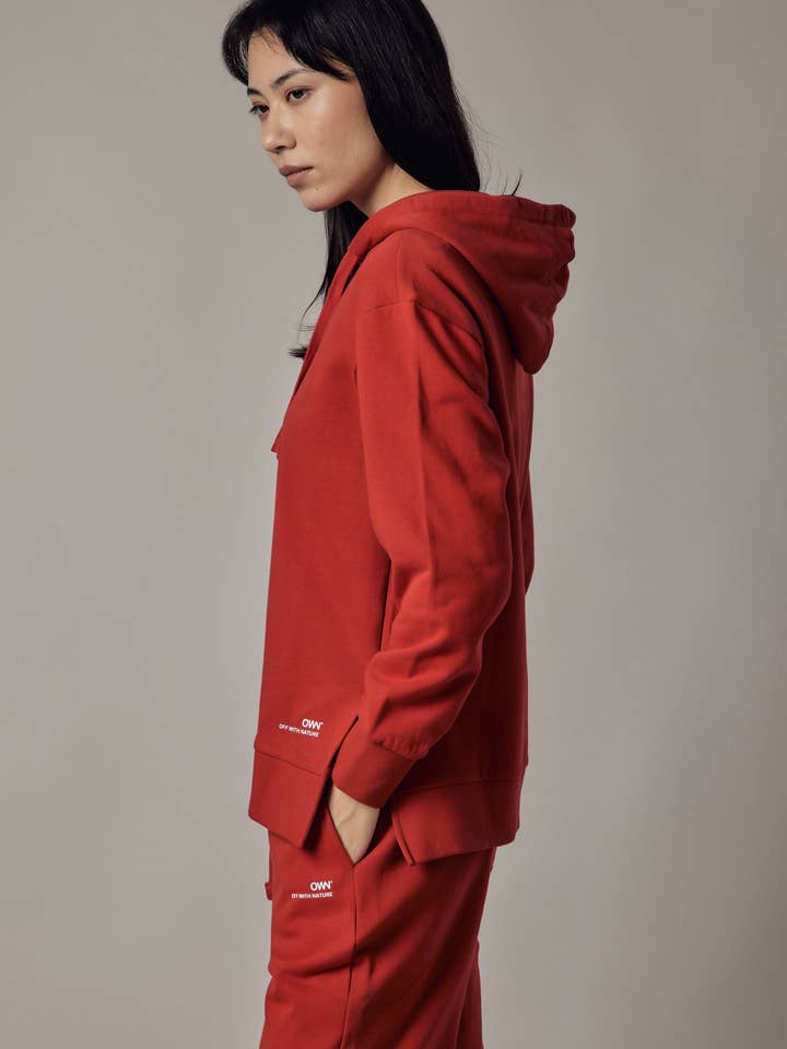 Ecru Hooded Sweatshirt with Side Slits for wholesale on Faire19