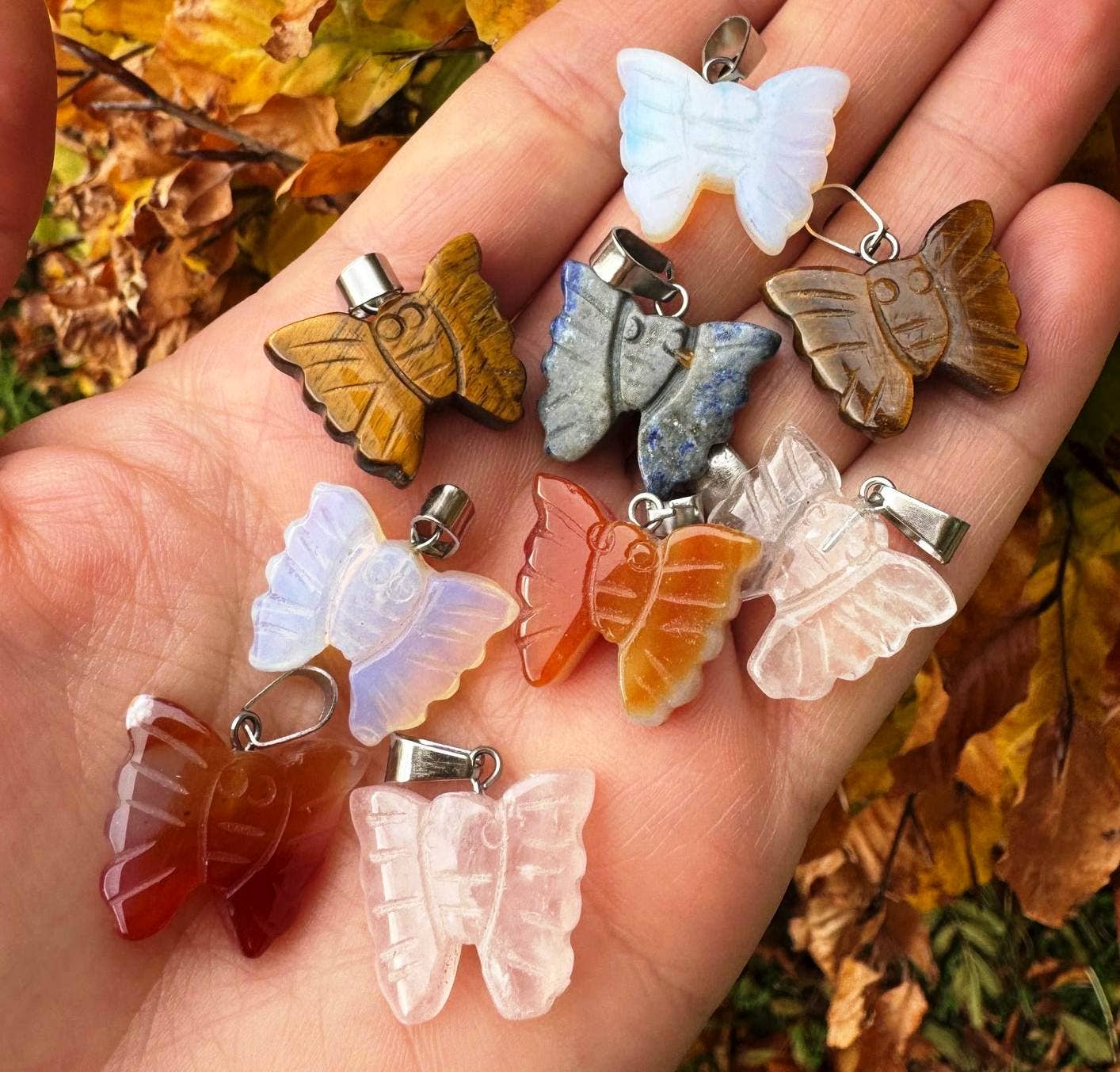 Elf Kendal Hippies – Großhandel Individueller Charm/Anhänger – Schmetterlingsanhänger 2cm Karneol Schmetterling Rosenquarz Charm5