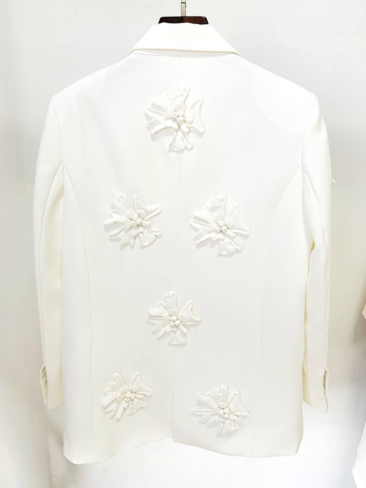 Productseeker - Wholesale Blazer - Women's - BL0127 Handmade 3D Floral Embellished Double-Breasted Blazer1