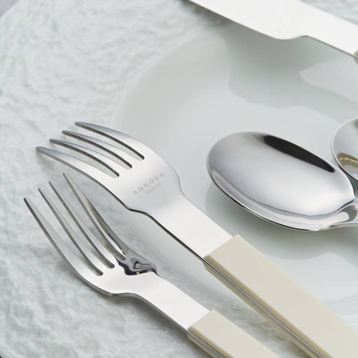 ANNOVA - Wholesale Flatware Set - ANNOVA Block Handle Silverware Set 20 Pieces Color Modern Style Flatware19