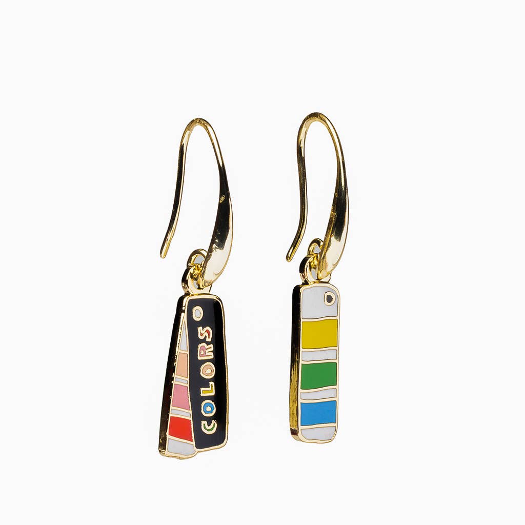 Yellow Owl Workshop – Großhandel Ohrhänger – Colors Swatch Book Ohrringe — Kunstvoller bunter Goldschmuck