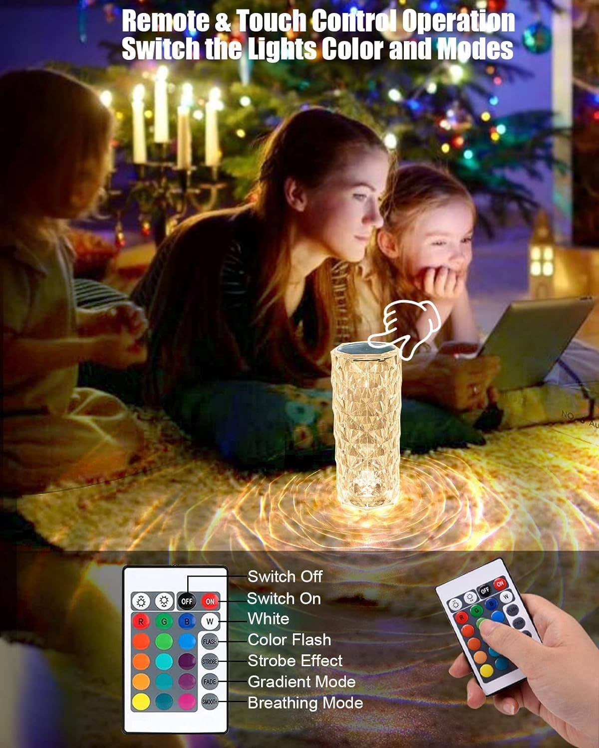 LAX Gadgets - Wholesale Night Light - Elegant LED Crystal & RGB Lamps For Home Decor- Retail Pack54