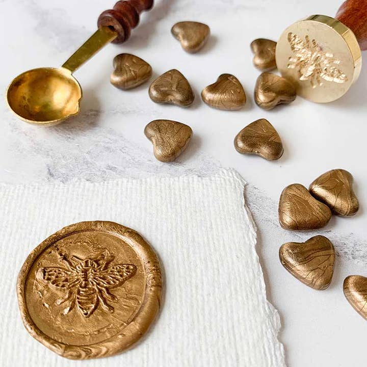 The Natural Paper Company – wholesale Sealing wax – Warm Gold Sealing Wax Beads | Plastic Free Wax Seal Beads