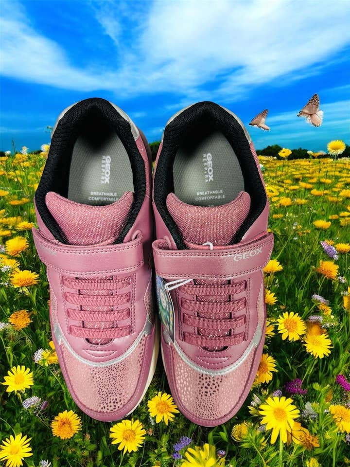 Geox J SPACECLUB G.E - PE.GBK+SY.SU Kids' Sneakers in Pink / Silver Manufacturer number: J368VE OAJAU C8217 (Last pieces) for wholesale by Lieber Deem Marktplatz