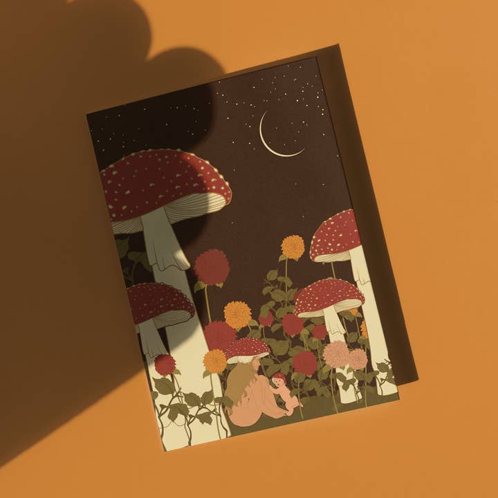 Magic Fairy Garden-Vintage Retro Greeting Card for wholesale by Harley and J