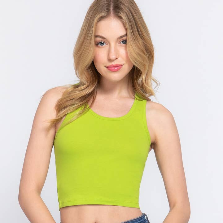 Camiseta sin mangas corta de punto de algodón y elastano con espalda cruzada y otras tendencias de Resultados para top crop al por mayor. Devoluciones gratuitas y condiciones de pago a 60 días en Faire en Faire.