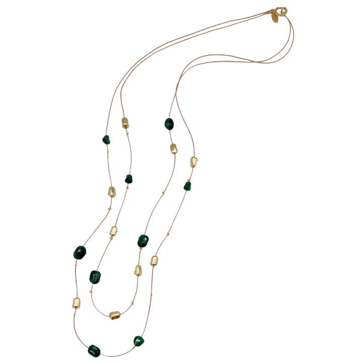 HALI GREEN | Layers plated necklace for wholesale by Niv Jewelry