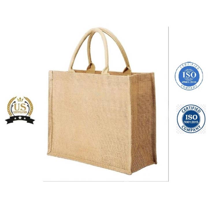 Alo Organic International - Wholesale Tote Bag - Unisex - Customize Quality Burlap Tote Bag with Your Logo Text Design