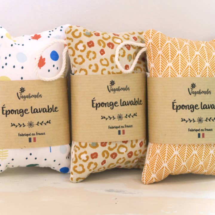 Vagabondes - Wholesale Cleaning Sponge - Set of 10 - Washable and reusable fabric sponge (random)1