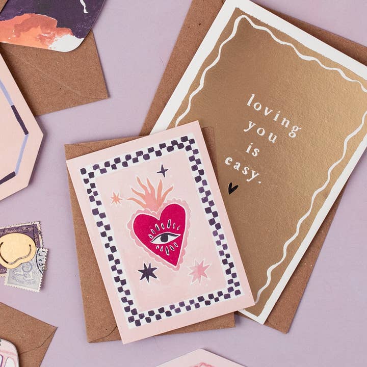 Sister Paper Co. - Wholesale Love card - Sacred Heart Mini Love Card | Mini Greeting Card | Mini Card1