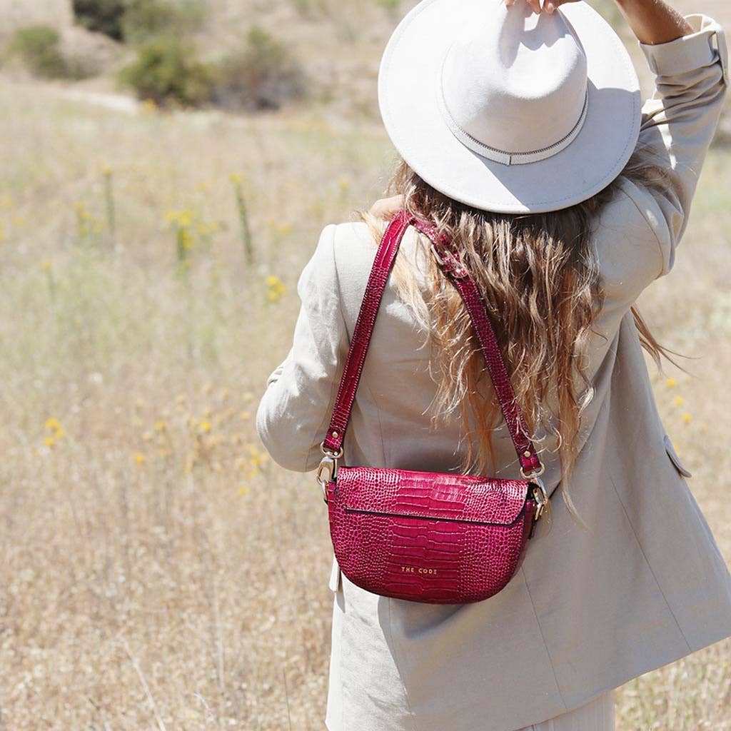 THE CODE - Wholesale Shoulder Bag - Women's - ALMA RASPBERRY SHOULDER BAG5