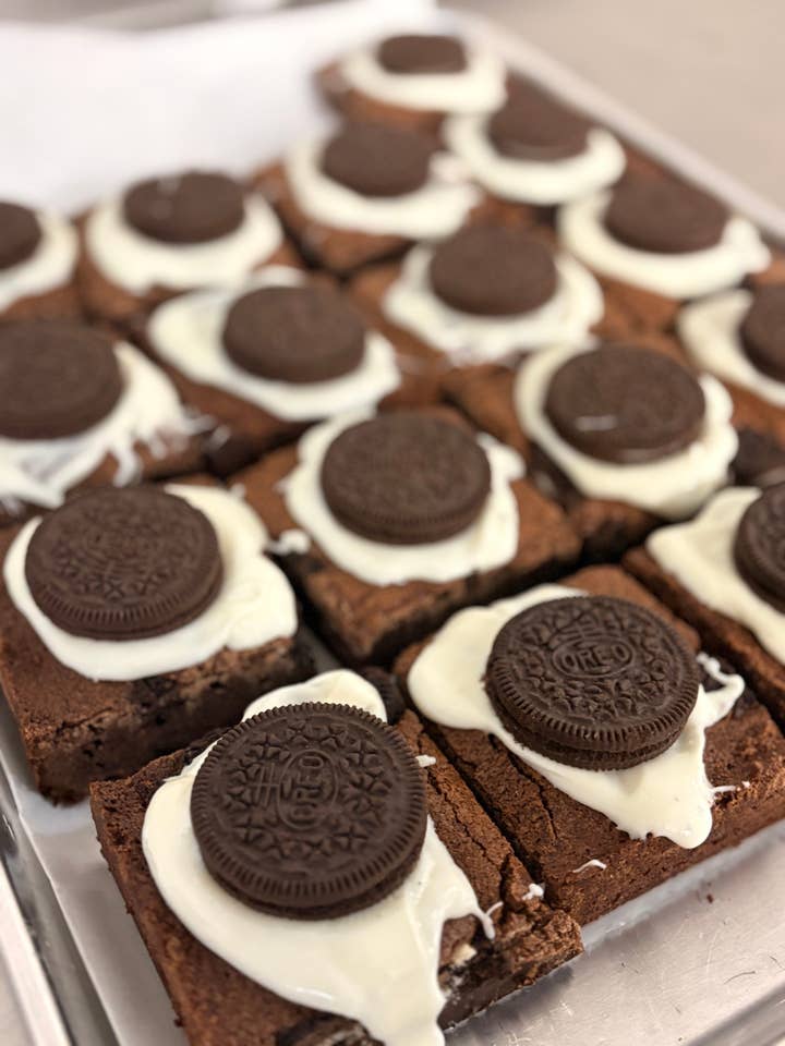 Oreo Brownie for wholesale by Cora’s Cakery