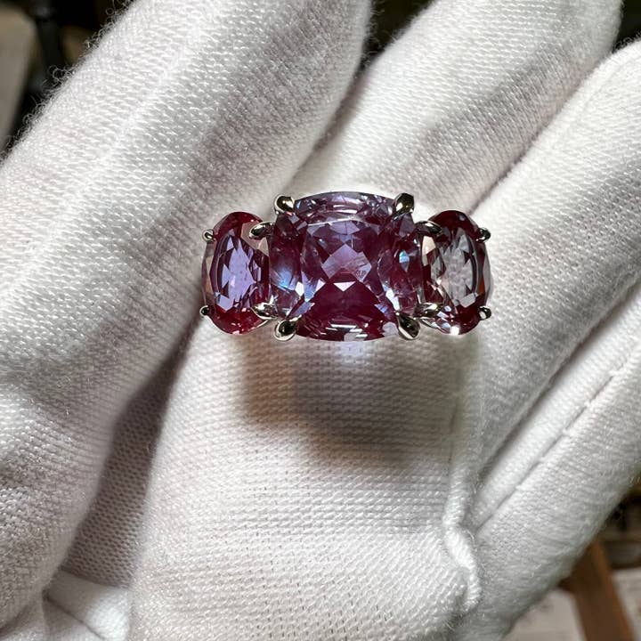 10K White Gold Lab Grown Pulled Czochralski Alexandrite Ring for wholesale by Remcon Fine Jewels