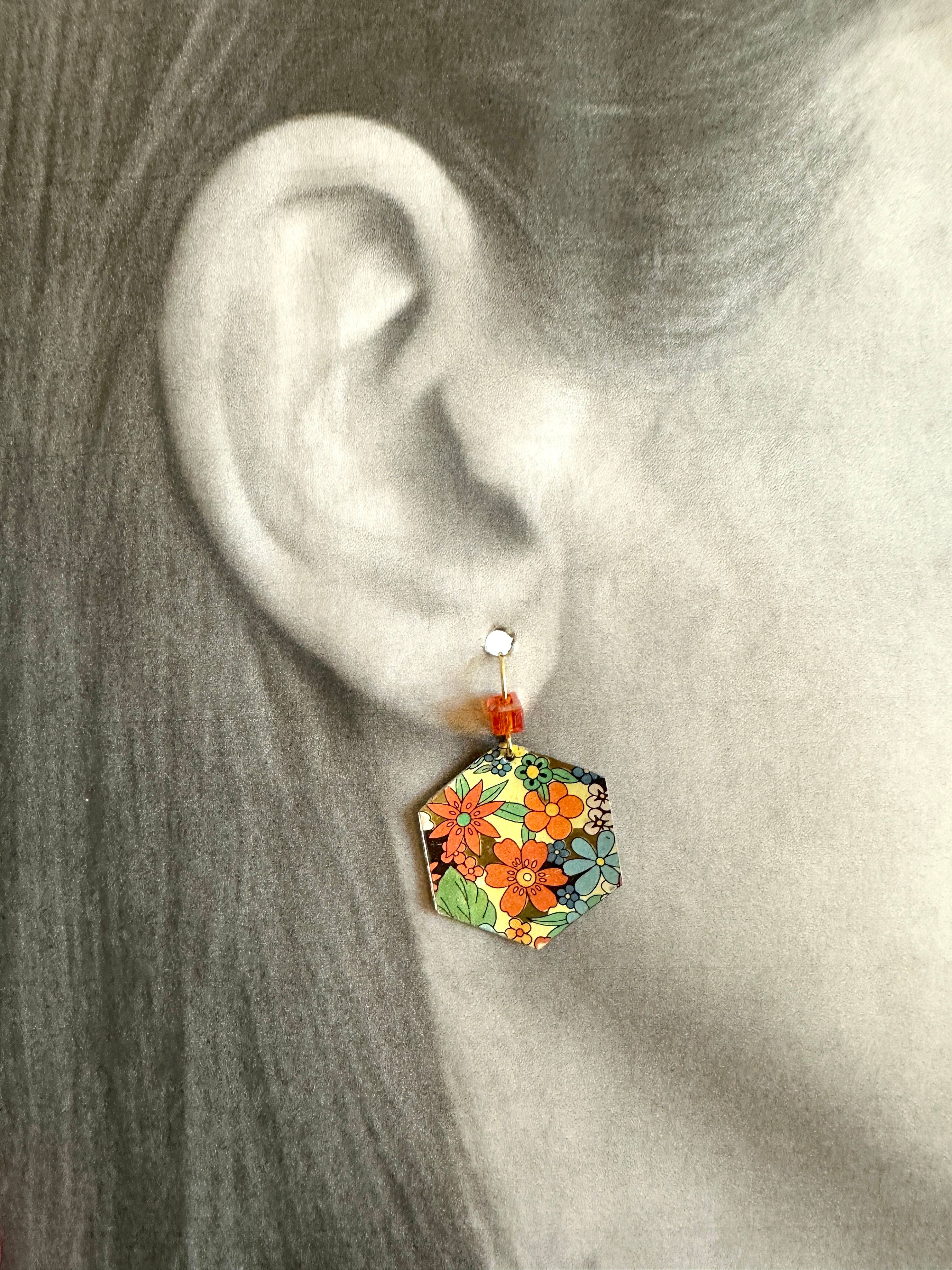 TTE Designs - Wholesale Dangle Earrings - Flower Power Vintage Tin Earring Collection6