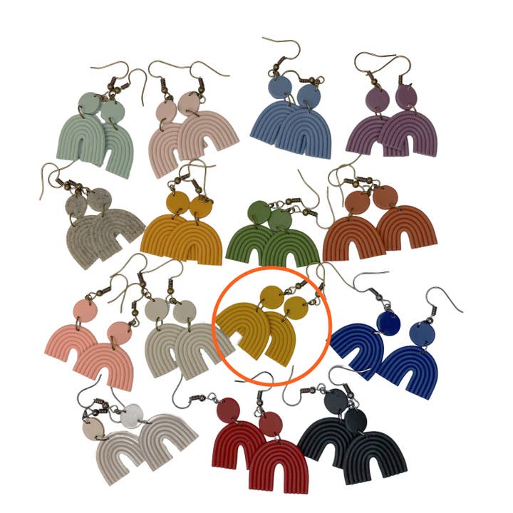 Modern Rainbow Dangle Earrings for wholesale by Daydreams and Joy